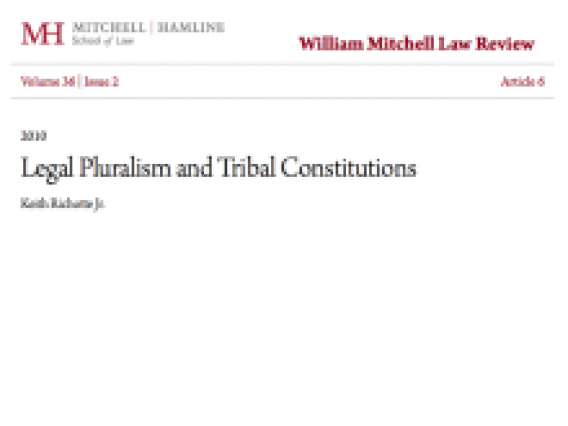 Legal Pluralism and Tribal Constitutions