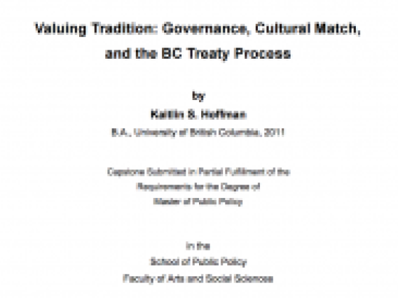 Valuing Tradition_Governance Cultural Match and the BC Treaty Process