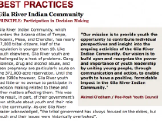 Best Practices Case Study (Participation in Decision Making): Gila River Indian Community