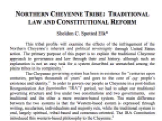 Northern Cheyenne Tribe_Traditional Law and Constitutional Reform